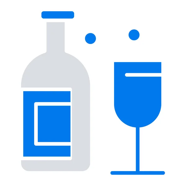 Αλκοόλ Μπαρ Εικονίδιο Ποτό Επίπεδο Στυλ — Διανυσματικό Αρχείο