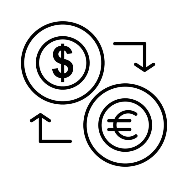 Monedas Moneda Dólar Icono Estilo Del Esquema — Vector de stock