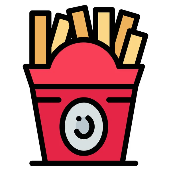 Fastfood Alimento Frise Icono Estilo Contorno Lleno — Archivo Imágenes Vectoriales