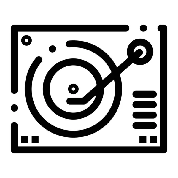 Ikon Fonograf Perangkat Dek Dalam Gaya Outline - Stok Vektor