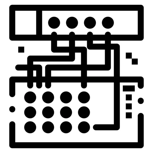 Icono Del Dispositivo Conexión Analógica Estilo Esquema — Vector de stock