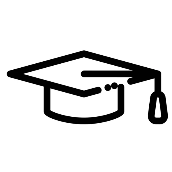 Icono Graduación Educación Académica Estilo Esquema — Vector de stock