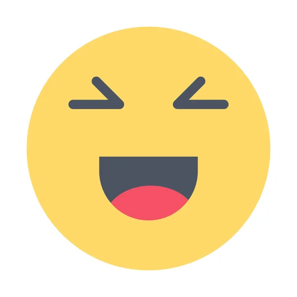 Chat Emoji Boldog Ikon Lapos Stílusban — Stock Vector