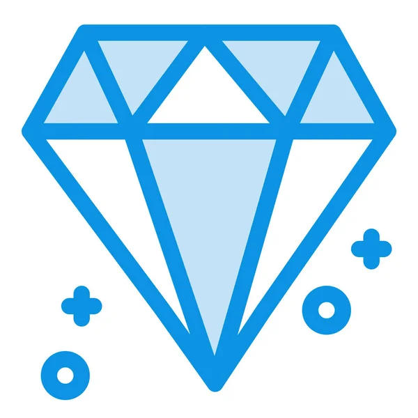 Kanadas Diamant Juwel Ikone Ausgefüllten Outline Stil — Stockvektor