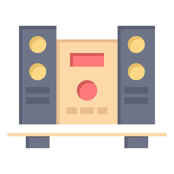 Loud Music Speaker Icon Flat Style — Stock Vector