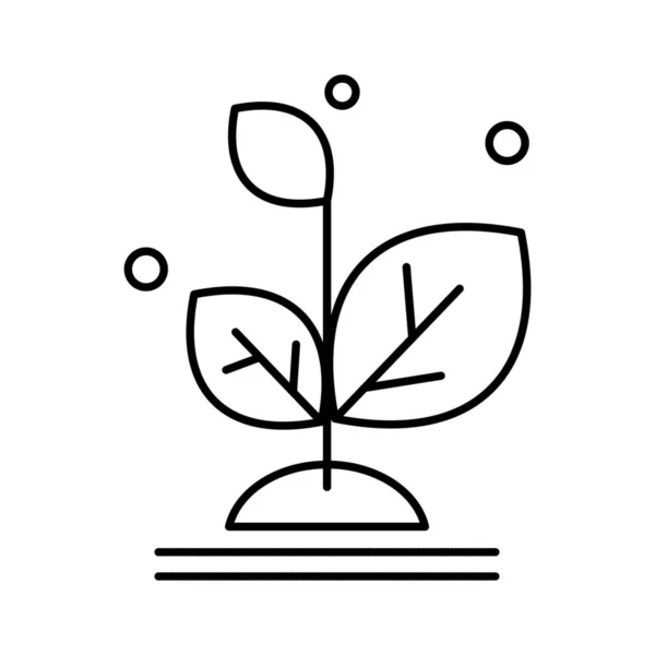 Зростання Значок Рослини Контурному Стилі — стоковий вектор