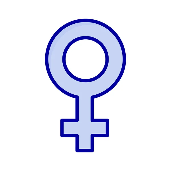Weibliches Gender Symbol Ausgefüllten Outline Stil — Stockvektor