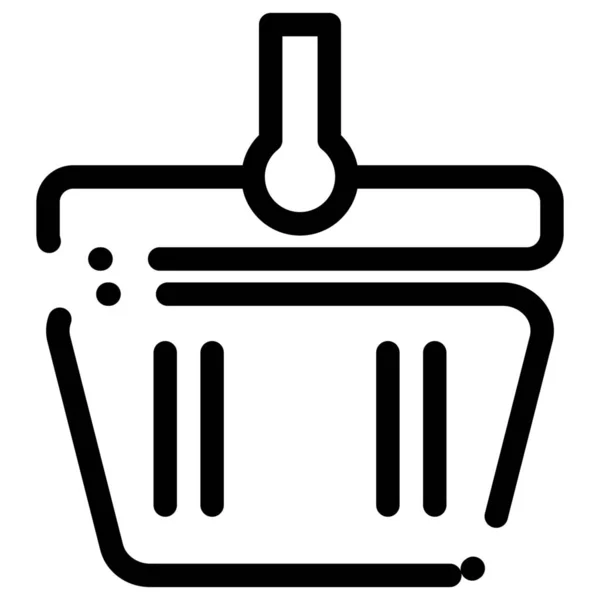 Basket Cart Shapping Icon Outline Style — Stock Vector