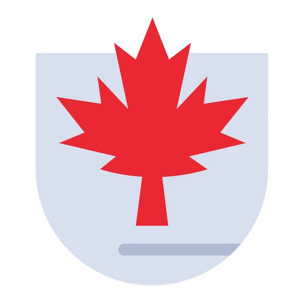 Canada Blad Veiligheid Pictogram Platte Stijl — Stockvector
