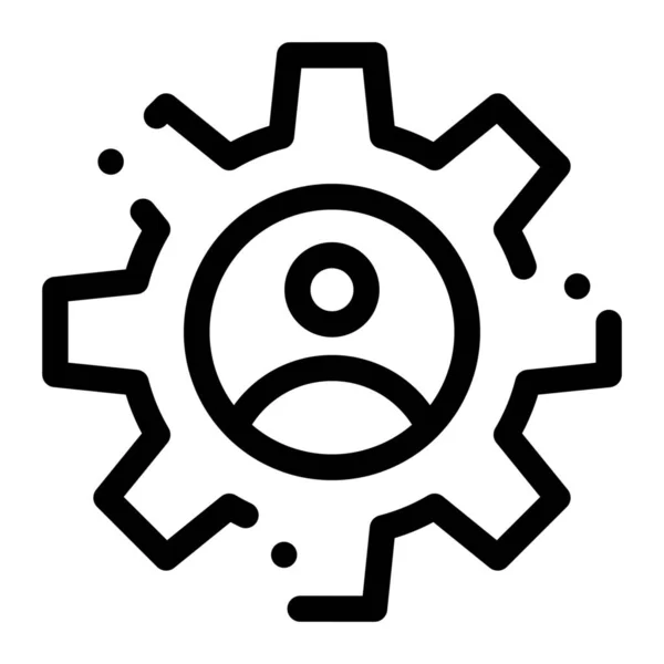 Controls Gear Profile Icon Outline Style — Stock Vector