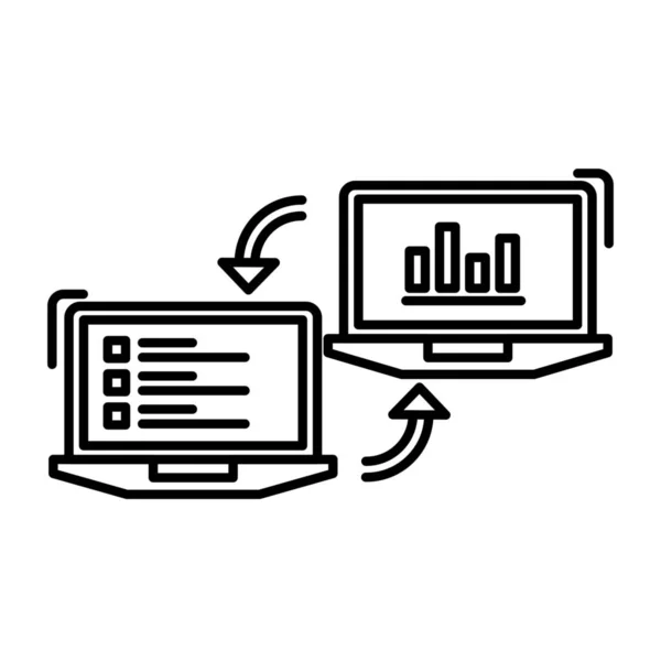 Icono Conexión Los Competidores Negocios Estilo Esquema — Vector de stock