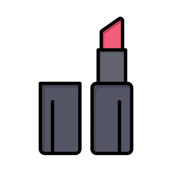 Icône Maquillage Rouge Lèvres Jour Dans Style Contour Rempli — Image vectorielle