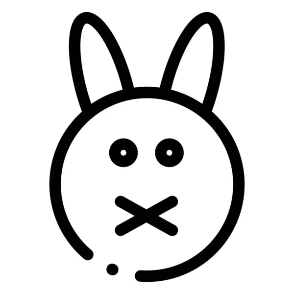 Bynny复活节兔子图标的轮廓风格 — 图库矢量图片