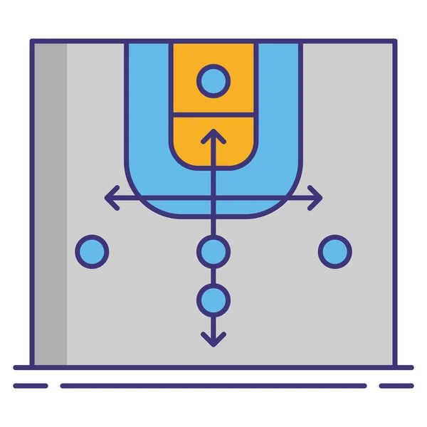 Defensa Corte Medio Icono — Vector de stock