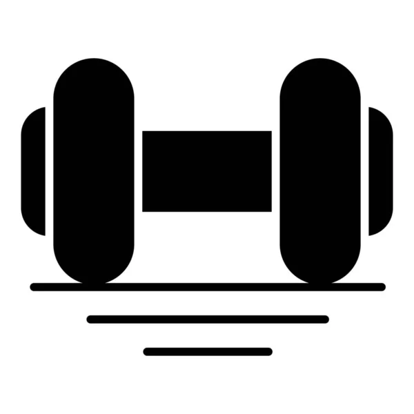 Mancuerna Gimnasio Icono Estilo Sólido — Vector de stock