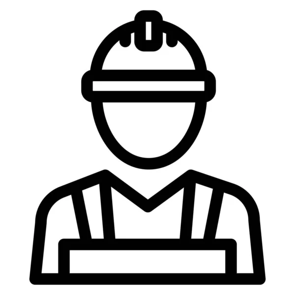 Construtor Ícone Homem Trabalho Estilo Esboço — Vetor de Stock