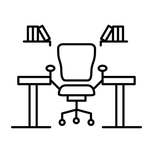 Business Chair Computer Icon Outline Style — Stock Vector
