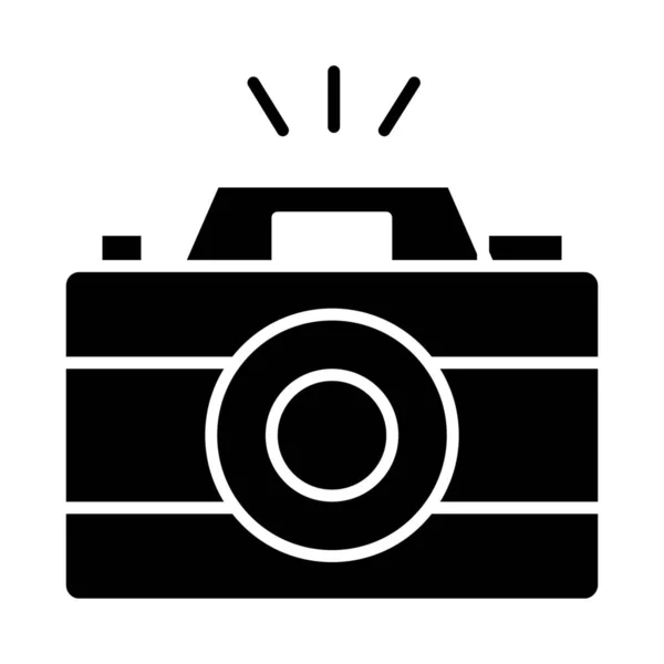 Ikona Zdjęcia Aparatu Fotograficznego Stałym Stylu — Wektor stockowy