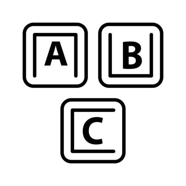 Abc Алфавит Основной Значок Стиле Наброска — стоковый вектор