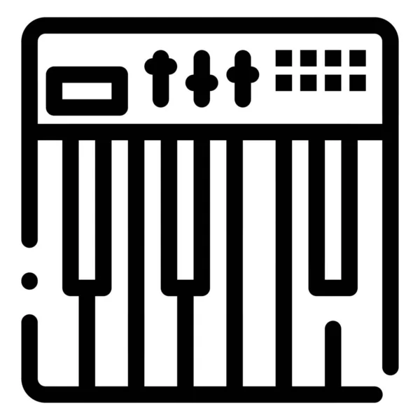 Controller Hardware Toetsenbord Pictogram Grote Lijnen — Stockvector