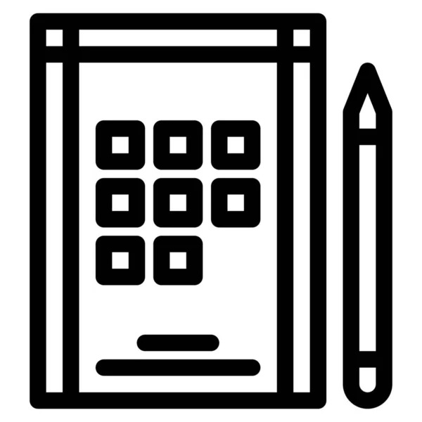 Boek Notebook Notities Pictogram Omtrek Stijl — Stockvector