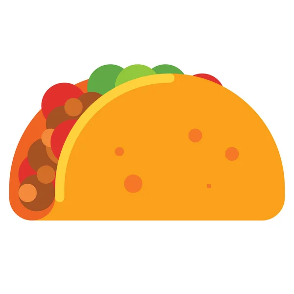 Tacos Burrito Comida Icono — Vector de stock