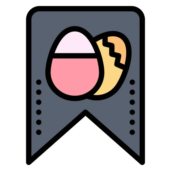 Easter Egg Tag Εικονίδιο Στυλ Γεμισμένο Περίγραμμα — Διανυσματικό Αρχείο