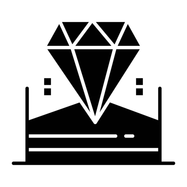 Lysande Diamant Hotell Ikon Solid Stil — Stock vektor