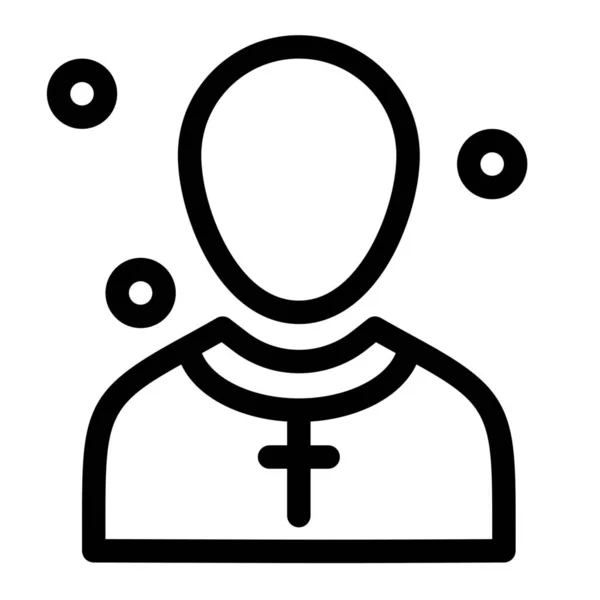 Icône Masculine Église Chrétienne Dans Style Contour — Image vectorielle