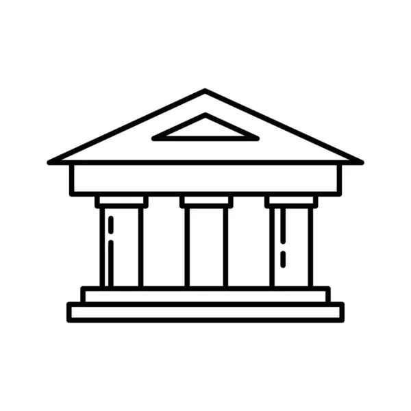 Icono Construcción Del Edificio Del Banco Estilo Esquema — Vector de stock