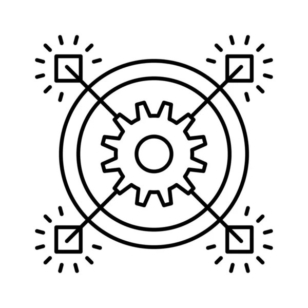 Ícone Ideia Engrenagem Negócios Estilo Esboço —  Vetores de Stock