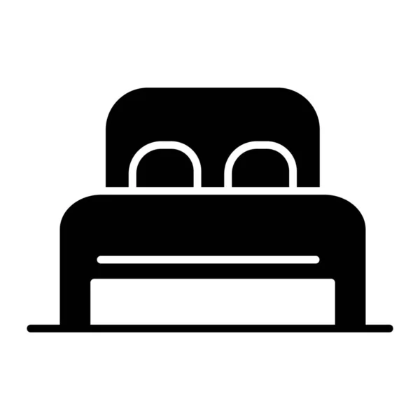 Κρεβάτι Ξενοδοχείο Εικονίδιο Δωμάτιο Στερεό Στυλ — Διανυσματικό Αρχείο
