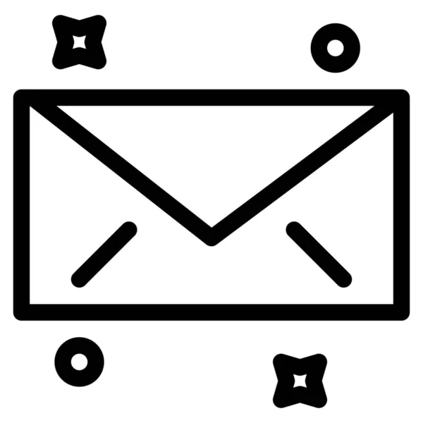 电子邮件消息图标的轮廓风格 — 图库矢量图片