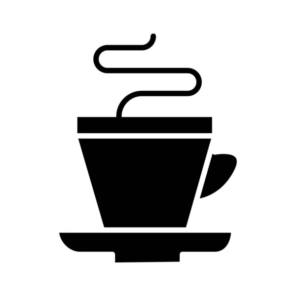 ソリッドスタイルのコーヒーカップデーアイコン — ストックベクタ