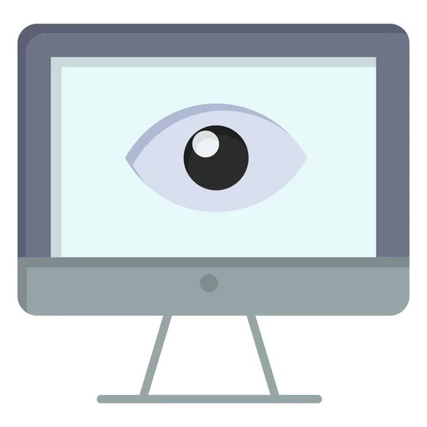 Monitor Online Privacy Icon — Stock Vector