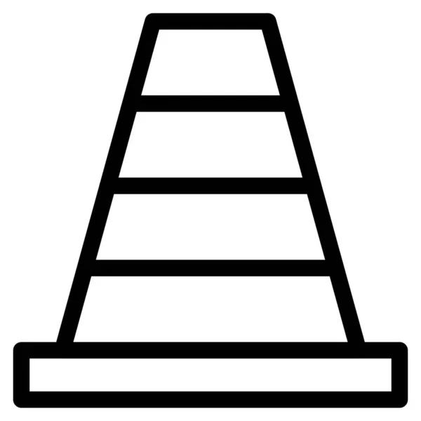 Ikona Narzędzia Budowy Stożka Stylu Zarysu — Wektor stockowy