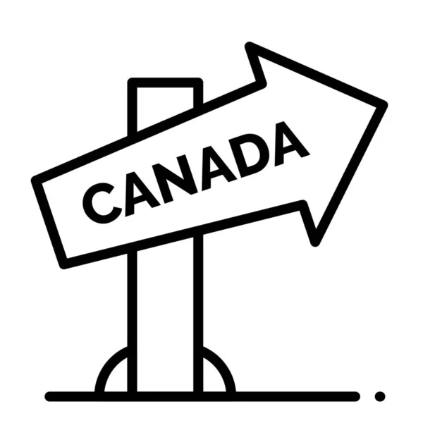 Canada Ícone Localização Direção Estilo Esboço — Vetor de Stock