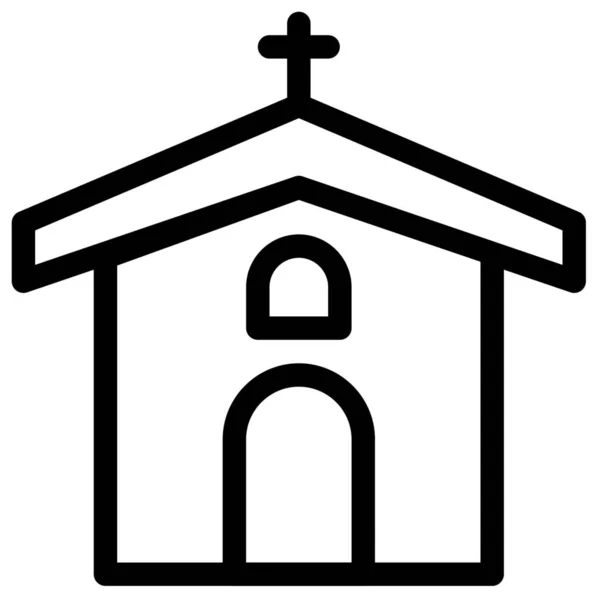 Celebración Iglesia Cristiana Icono Estilo Del Esquema — Vector de stock