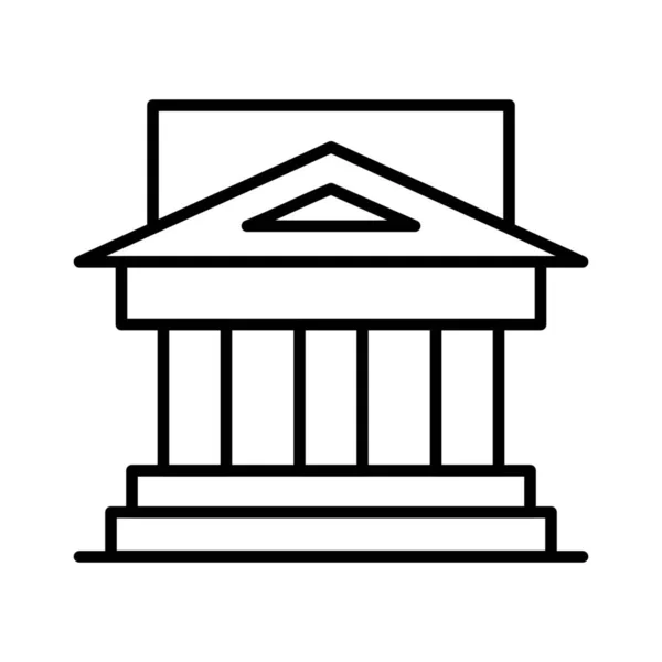 Icono Del Edificio Del Banco Arquitectura Estilo Esquema — Archivo Imágenes Vectoriales
