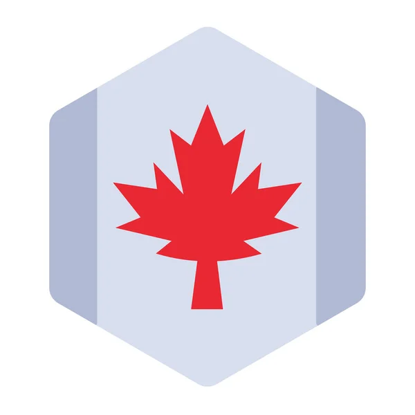 Höst Kanada Flagga Ikon Platt Stil — Stock vektor