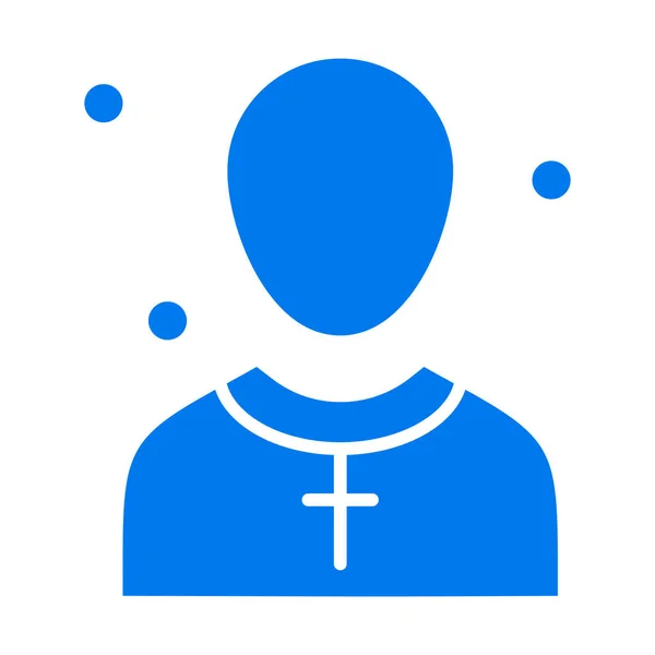 Christian Church Male Icon Flat Style — Stockvector
