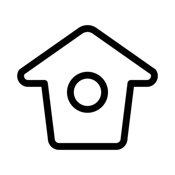 Ikon Kicauan Birdhouse Dalam Gaya Outline - Stok Vektor