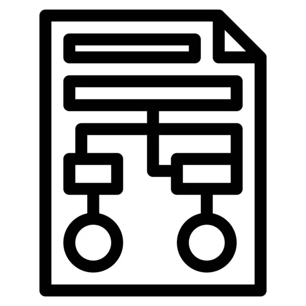Document Graph Paper Icon Outline Style — ストックベクタ