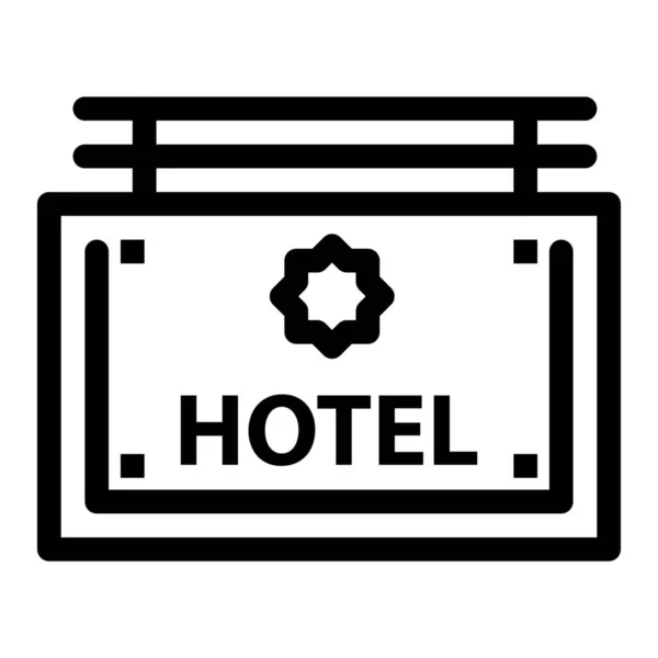 Dirección Junta Icono Del Hotel Estilo Esquema — Archivo Imágenes Vectoriales