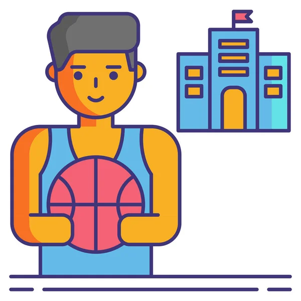 École Icône Basket Ball — Image vectorielle