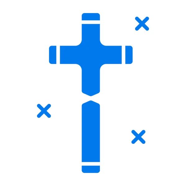 Celebration Christian Cross Icon Flat Style — Stock Vector