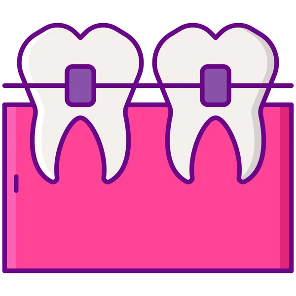 Teeth Braces Correction Icon — Stock Vector