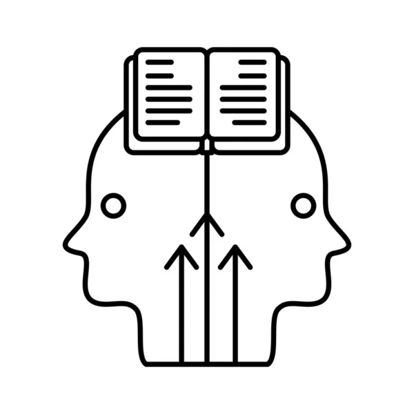 Man Mind Programming Icon Outline Style — стоковый вектор