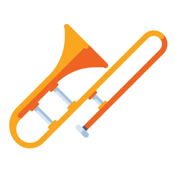 Trombone Trompet Muziek Icoon — Stockvector