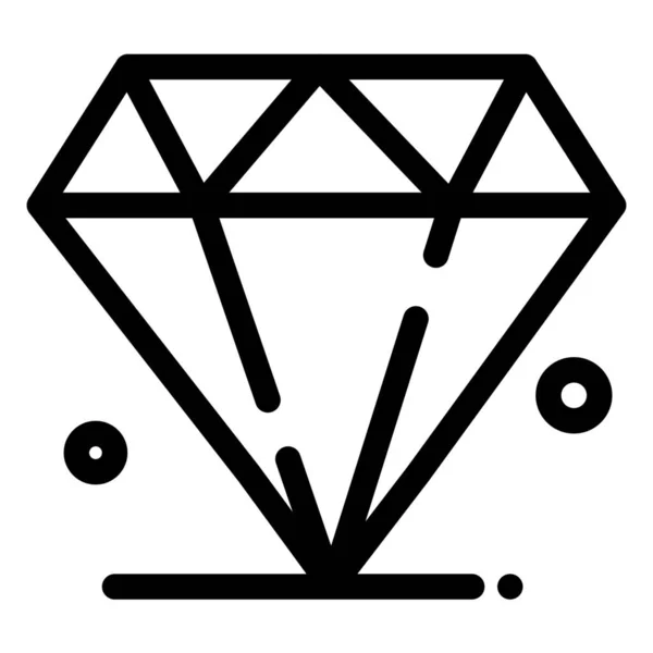 Diamant Gras Icône Joyau Dans Style Contour — Image vectorielle